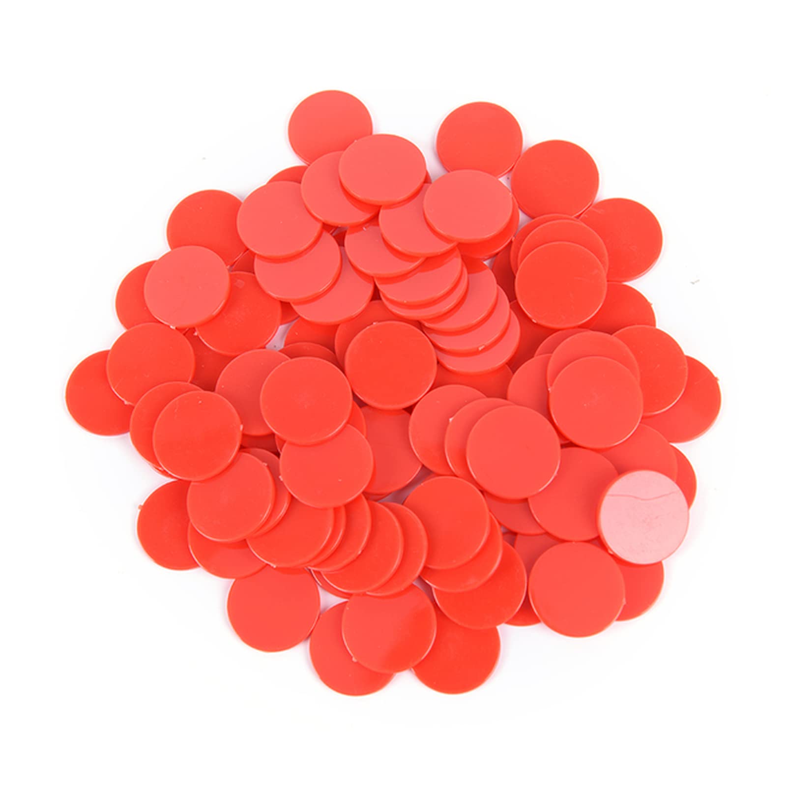 100PCS Plastic Poker Chips Set - Casino Bingo Markers & Game Tokens for Family Fun, Club Games & Creative Gifts (24MM, Red) - Perfect for Poker Nights, Casino Parties, Bingo Games & Board Game Accessories