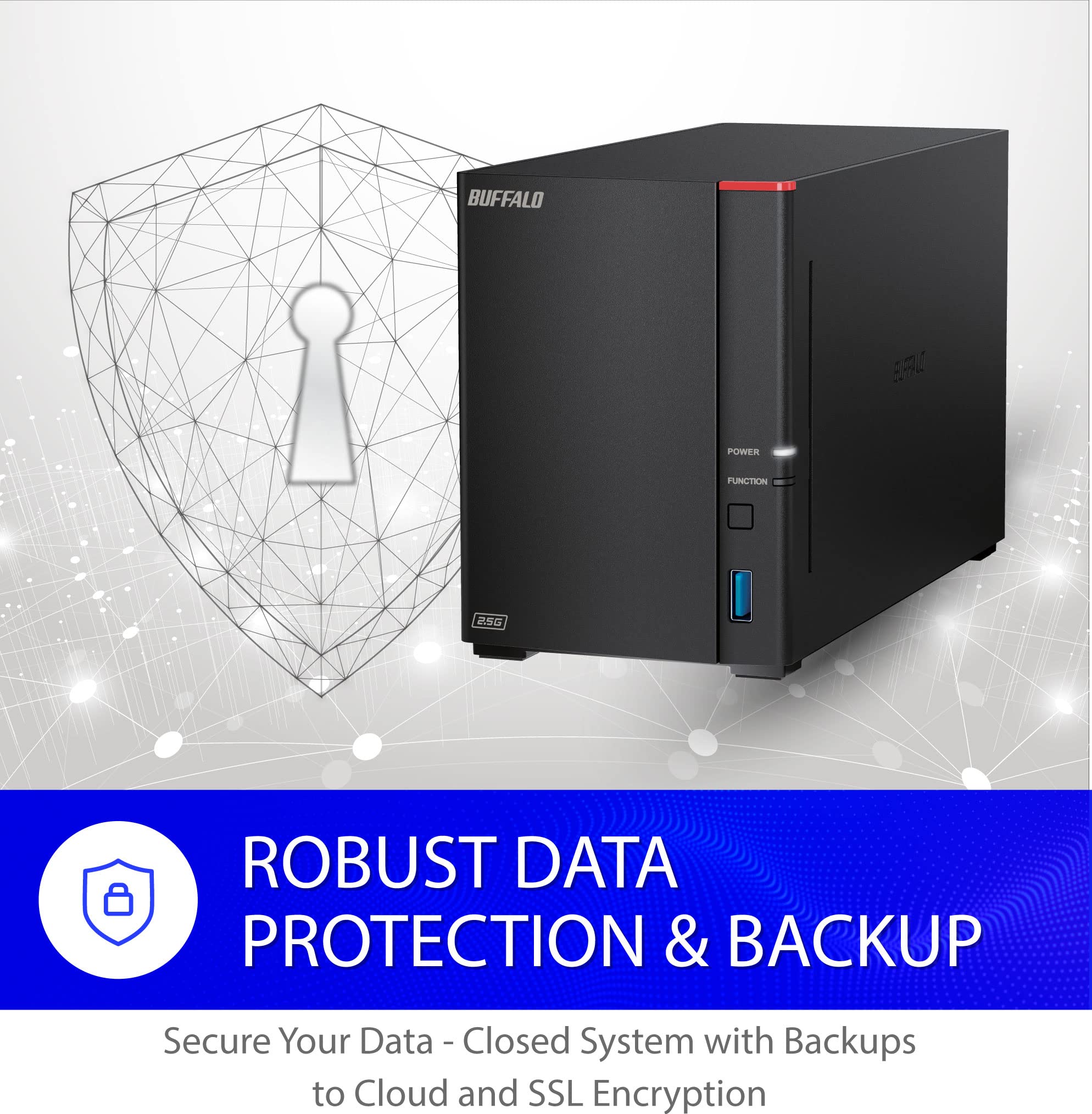 BUFFALO LinkStation 720 8TB 2-Bay NAS Storage System with Pre-Installed Hard Drives - Home Office & Private Cloud Solution for Network Attached Storage, Media Server & File Sharing | Perfect for Small Business Backup & Home Entertainment Storage