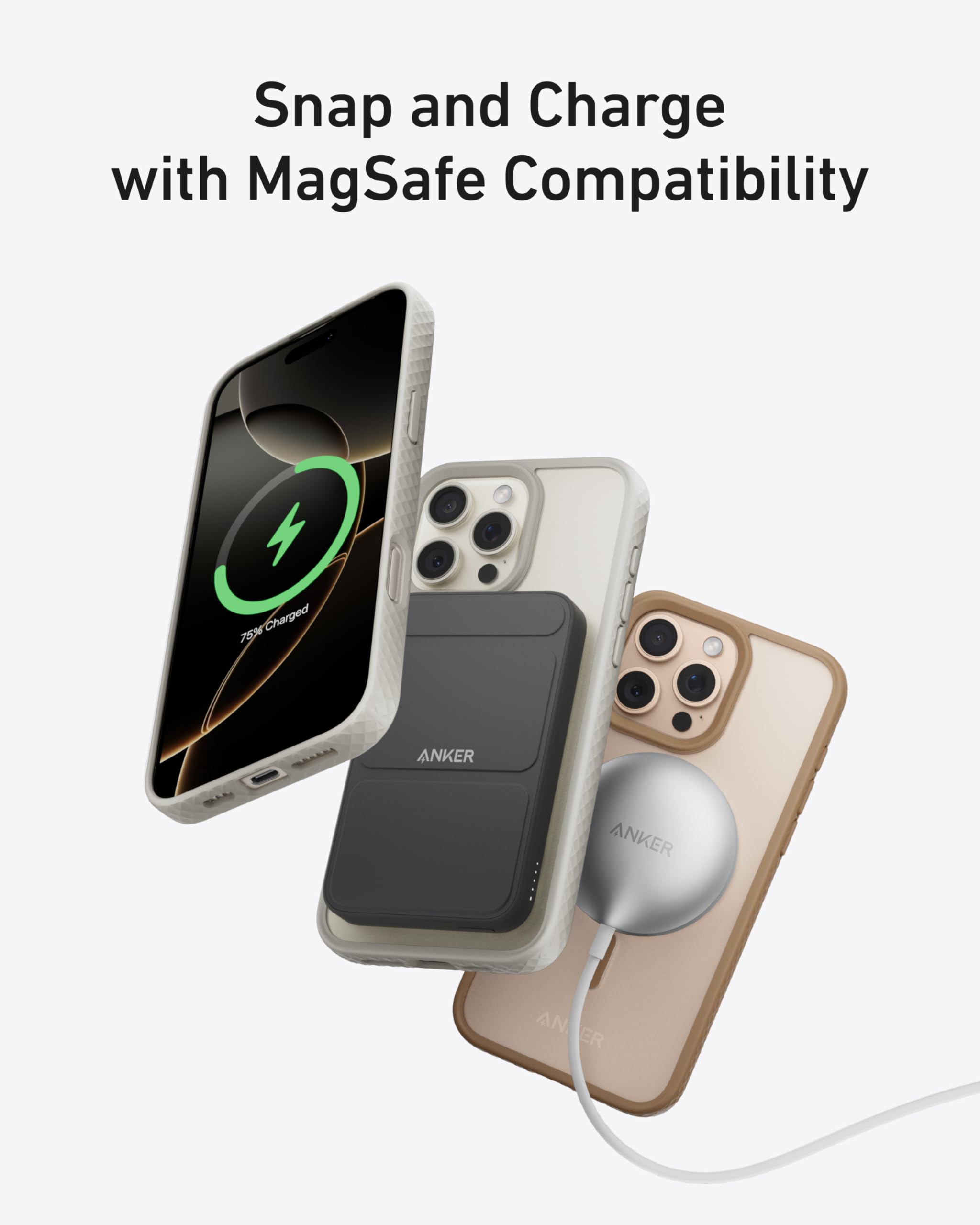 Anker MagGo Matte Magnetic Phone Case for iPhone 16 Pro - Ultra-Slim, Scratch-Resistant & Durable Protective Cover - Compatible with MagSafe (Black) | Perfect for Everyday Use, Travel & Wireless Charging