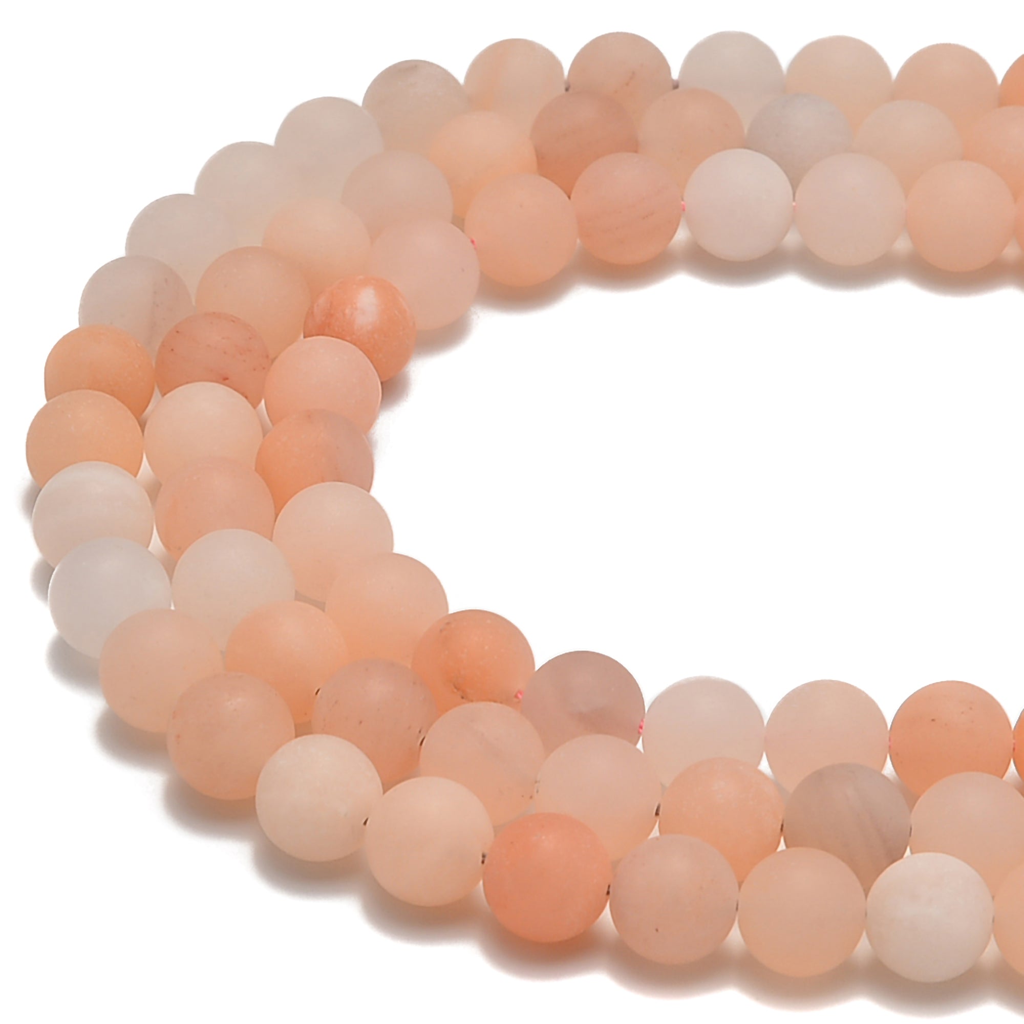 Natural Pink Aventurine Matte Round Beads - 6mm, 8mm, 10mm, 15.5 Inch Strands - DIY Jewelry Making, Bracelets, Necklaces & Healing Crystal Crafts