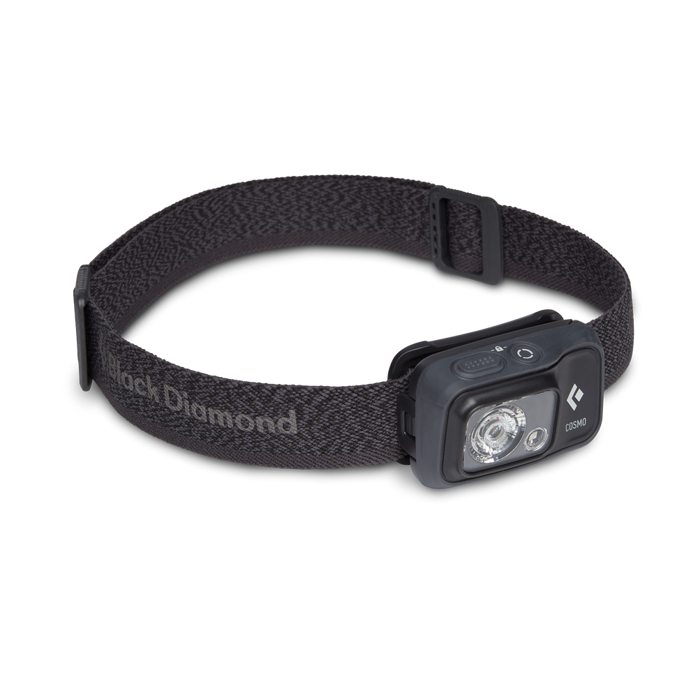 Black Diamond Cosmo 350 Headlamp - Rechargeable LED Headlight for Camping, Hiking & Running - 350 Lumen Waterproof Head Torch for Outdoor Adventures