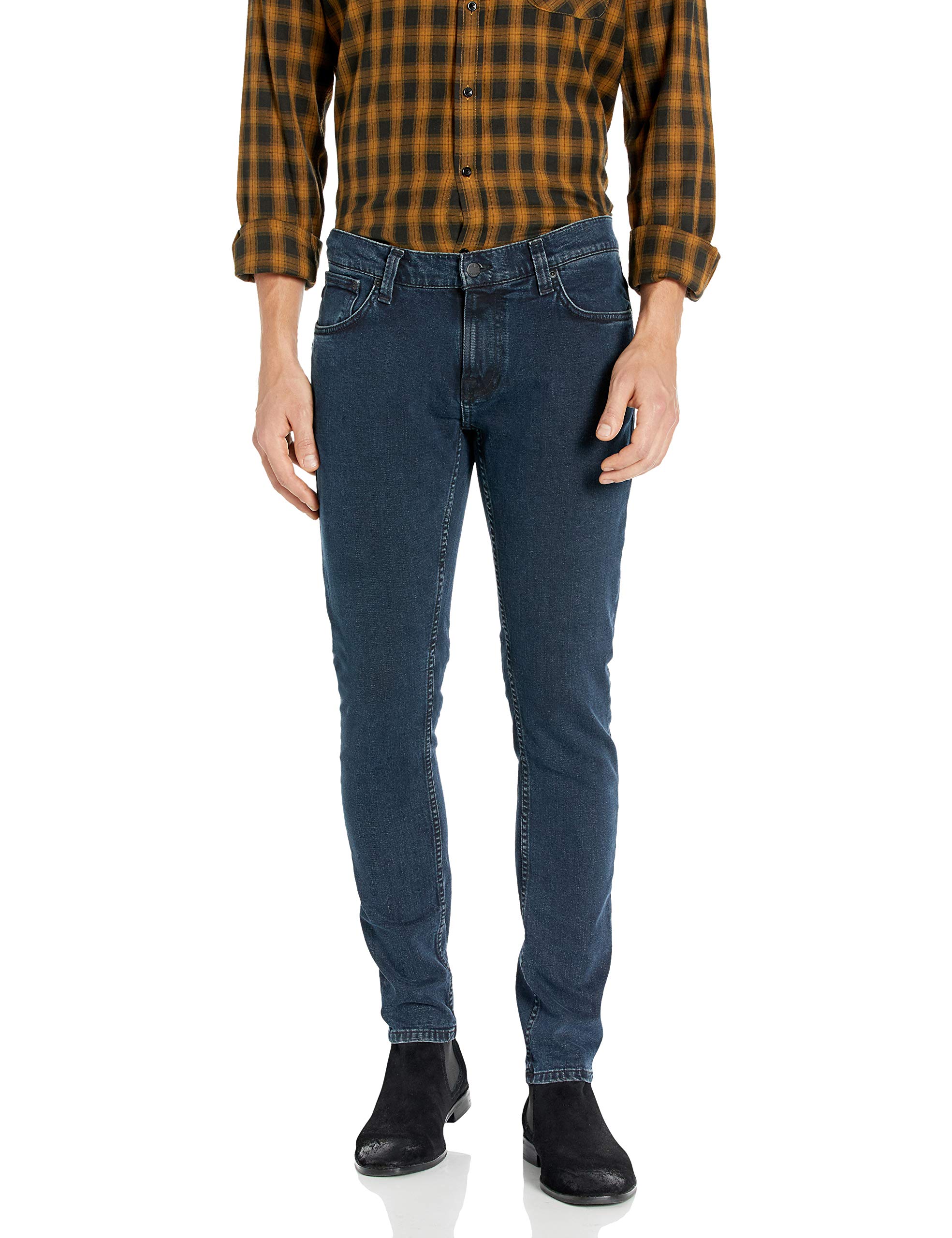 Nudie Jeans Tight Terry Black Ocean - Slim Fit Stretch Denim Jeans for Women | Comfortable & Stylish for Casual Wear, Night Out, and Everyday Fashion