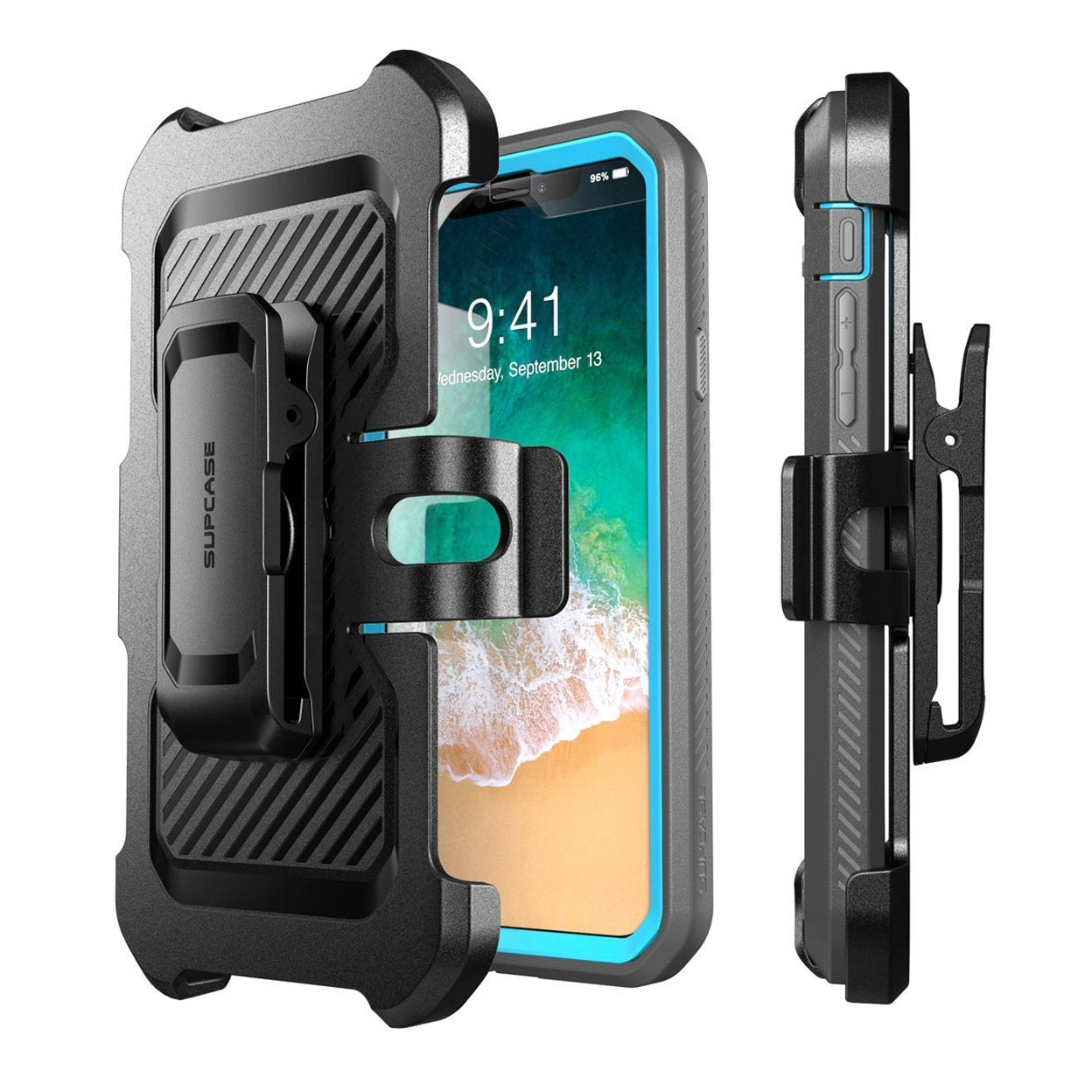 iPhone X / XS Unicorn Beetle Pro Rugged Holster Case - Heavy Duty Protection with Kickstand & Belt Clip - Perfect for Outdoor, Work & Extreme Sports (Blue)