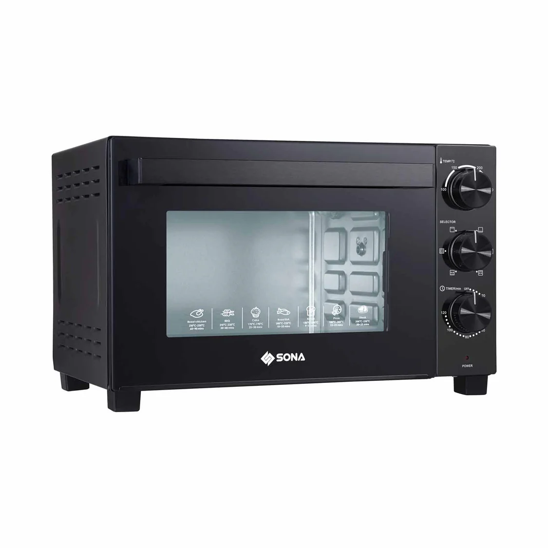 SEO2288 28L Electric Oven - Countertop Convection Toaster Oven with Bake, Broil & Toast Functions - Perfect for Baking, Roasting & Reheating in Home Kitchen