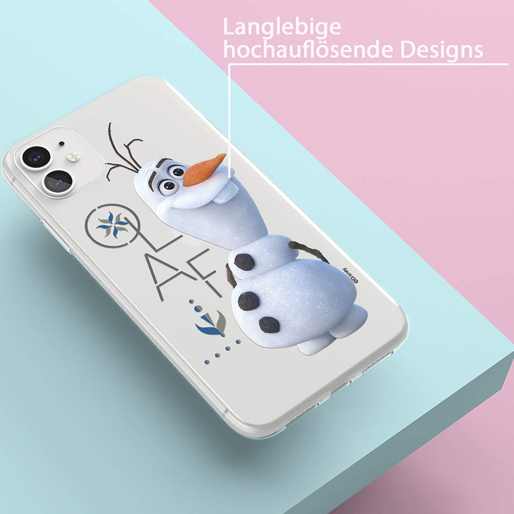 Original & Officially Licensed Disney Olaf Pattern iPhone 11 Case - Slim Fit, Semi-Transparent Protective Cover for Apple iPhone 11 - Perfect for Daily Use, Travel & Disney Fans