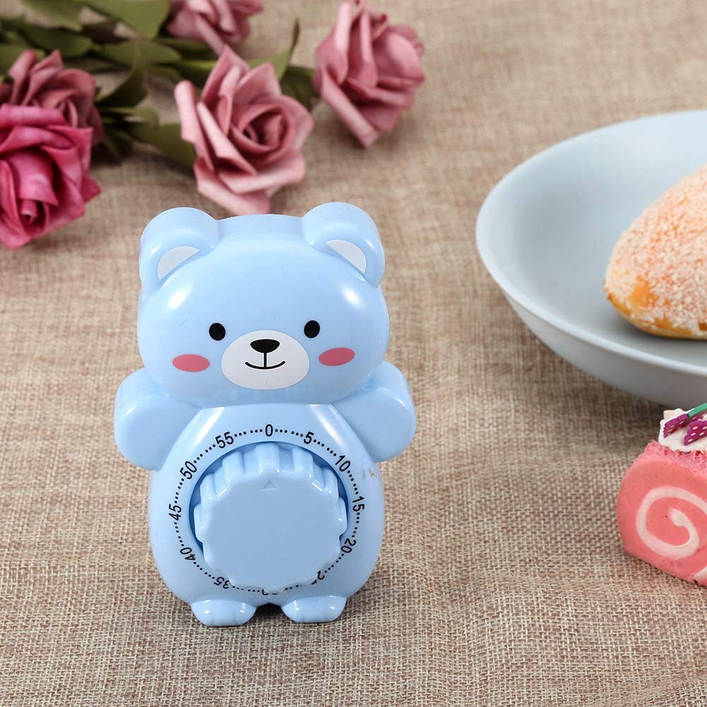 Cute Bear Mechanical Kitchen Timer - Blue for Baking & Cooking