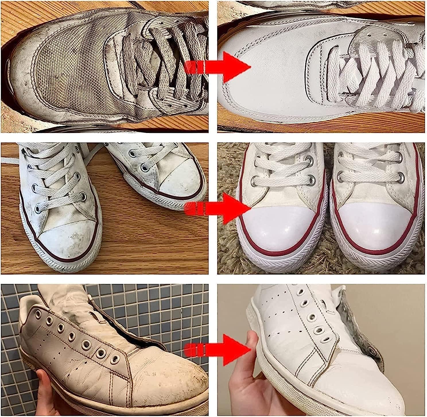 Premium White Shoe Cleaner Cream with Sponge - Instant Whitening No-Wash Sneaker Cleaning Kit for White Shoes | Shoe Polish & Eraser for Sneakers, Canvas & Leather | Perfect for Daily Wear, Gym Shoes & Fashion Sneakers