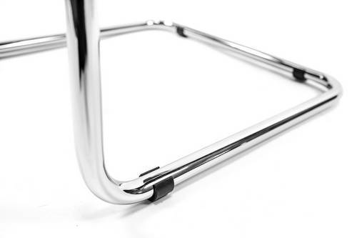 Mart Stam Cantilever Side Chair - Black Leather Upholstered Modernist Design for Living Room, Office & Dining Space
