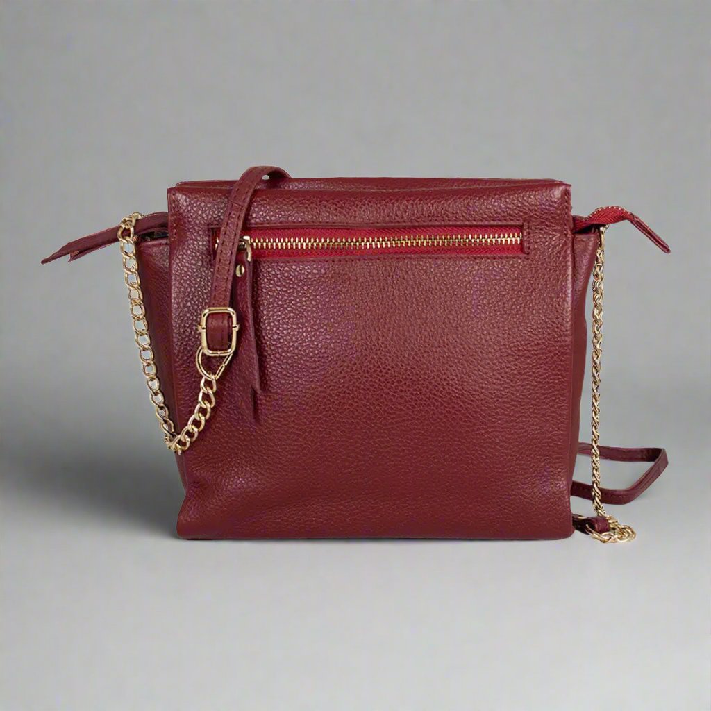 BOL Women's Crossbody Leather Bag with Adjustable Chain & Leather Strap - Stylish Purse for Work, Travel & Everyday Use