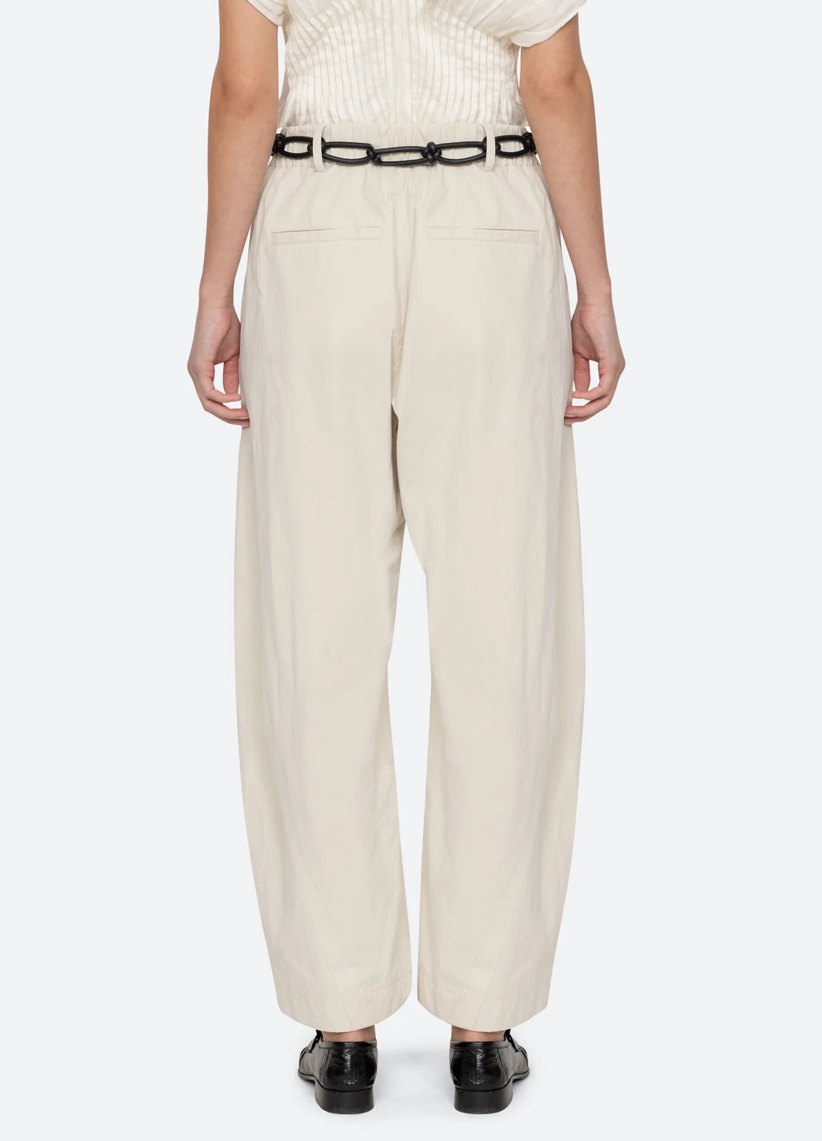 Adele Women's High Waisted Oat Colored Pants - Comfortable Stretch Trousers for Work, Office & Casual Wear
