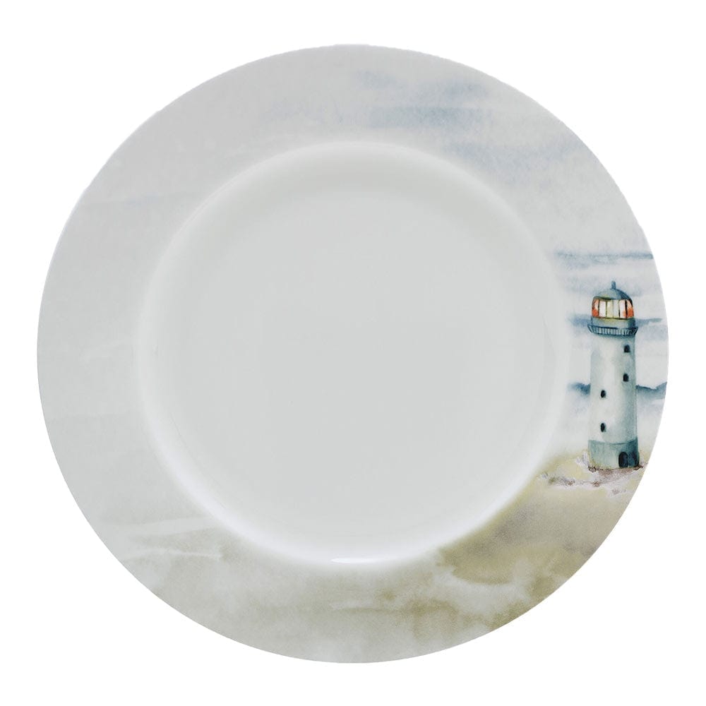 Seaside 12-Piece Dinnerware Set - Service for 4 People - Elegant Porcelain Plates, Bowls & Mugs - Perfect for Beach House, Coastal Dining & Entertaining Guests