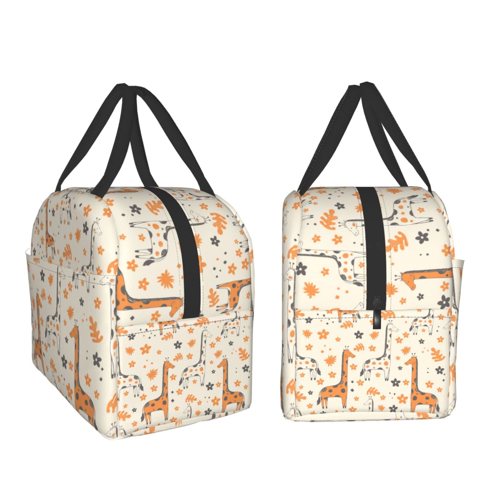 Cute Giraffe Insulated Lunch Box for Adults - Reusable Thermal Lunch Bag for Work, School, Camping, Hiking & Picnics - Perfect Office Lunch Tote & Beach Travel Cooler Bag