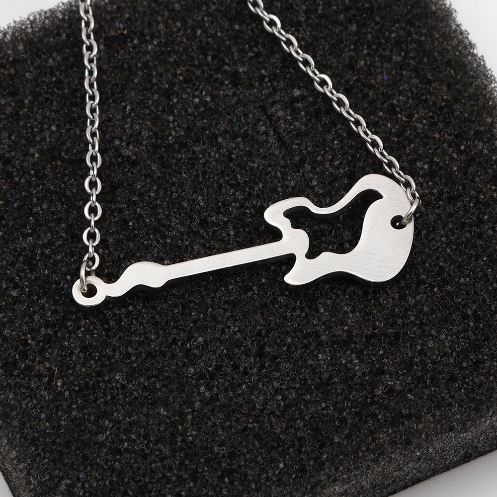 Music Lover Guitar Charm Necklace - 18