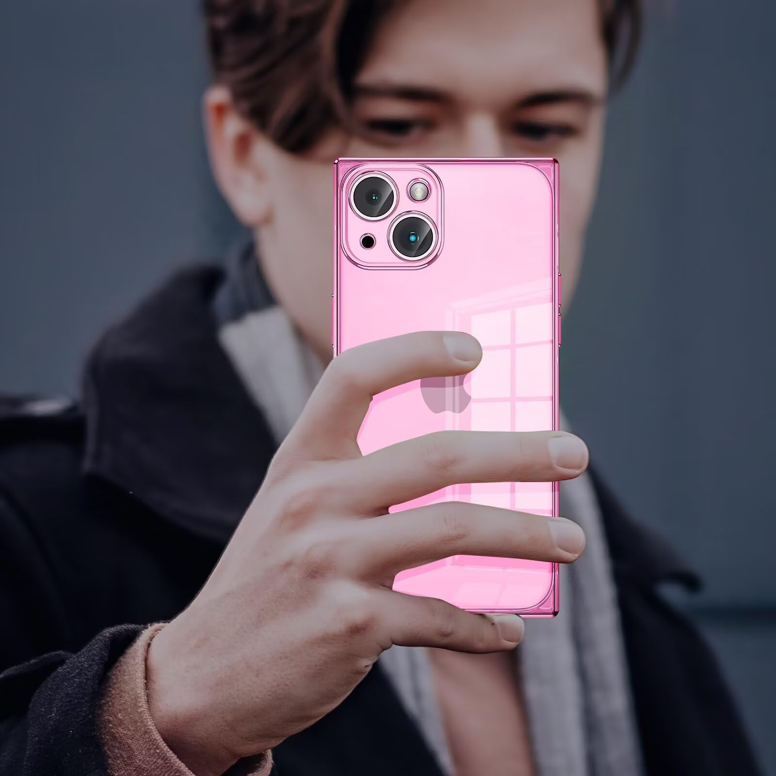 Tzomsze Clear iPhone 15 Plus Case with Camera Protection | Shockproof TPU & Reinforced Corners | Slim Silicone Cover for Women & Girls (6.7 inch, Crystal Pink) - Perfect for Everyday Use, Work & Travel Protection