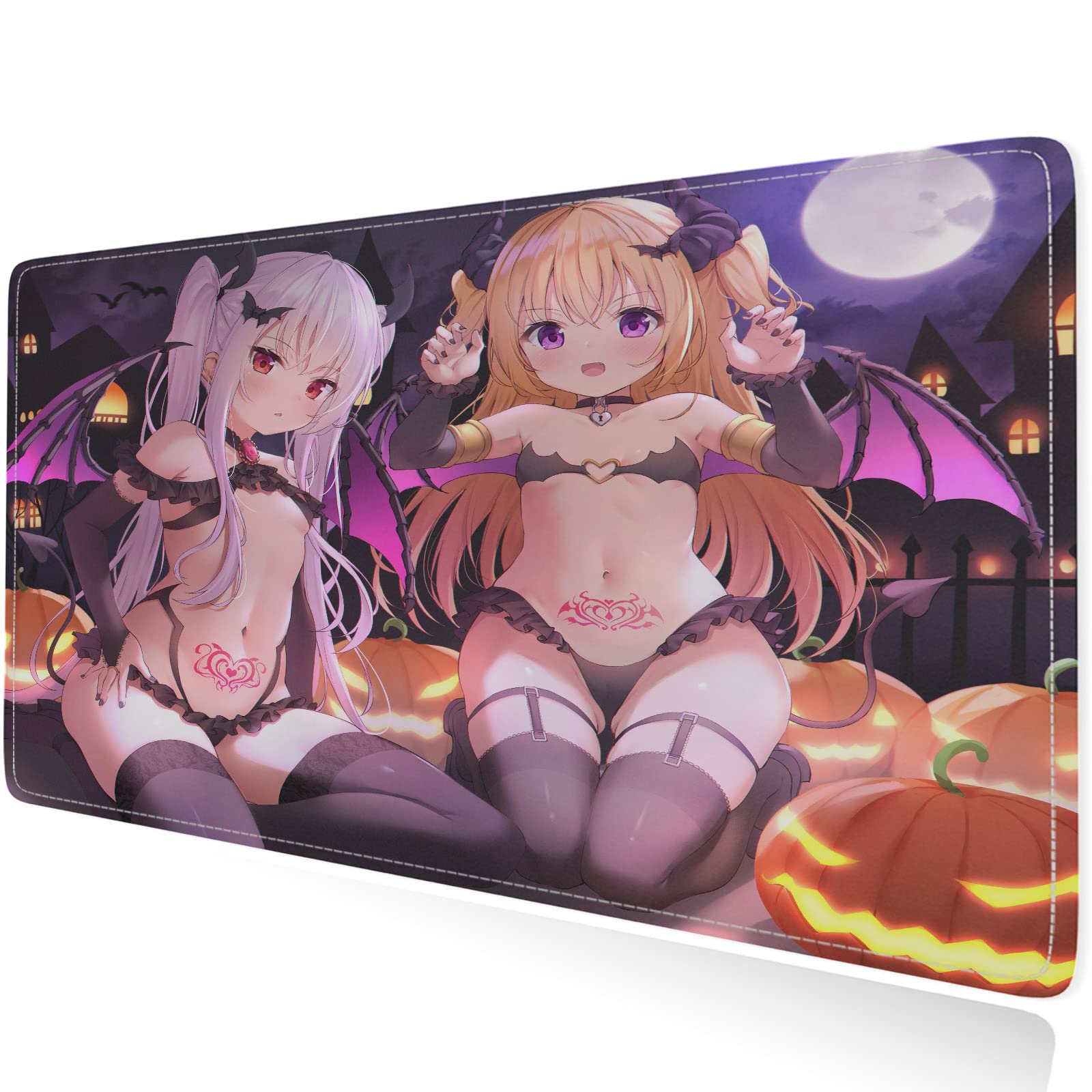 Japanese Anime Hentai Waifu Gaming Mouse Pad - Extra Large 31.5x11.8 Inch Extended Mouse Mat with Non-Slip Base & Stitched Edges for Wireless Mouse & Keyboard - Perfect for PC Gaming, Office Work & Anime Enthusiasts