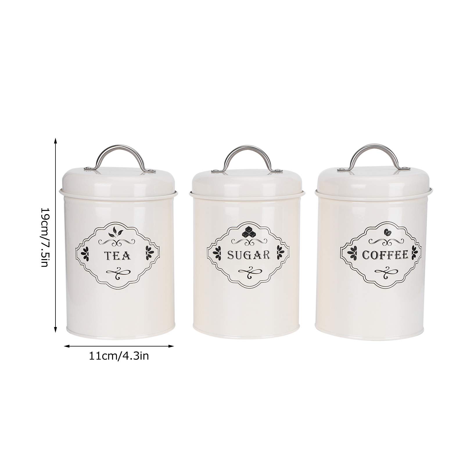 FIYO 3-Piece Airtight Food Storage Container Set - BPA-Free Kitchen Canisters for Sugar, Coffee, Tea & Dry Goods - Perfect for Pantry Organization & Countertop Display (White) | Ideal for Home, Office & Coffee Shop Use