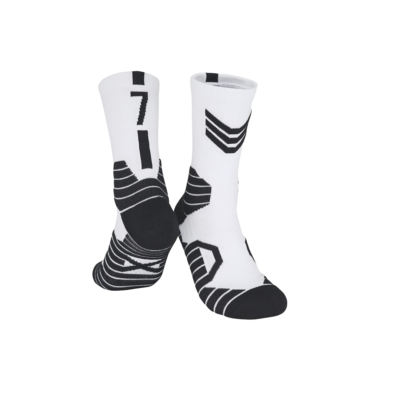 3 Pairs High-Performance Basketball Socks for Men - 3D Ankle Support & Compression Cushion Athletic Socks - Ideal for Basketball, Running, Gym Workouts and Sports Activities