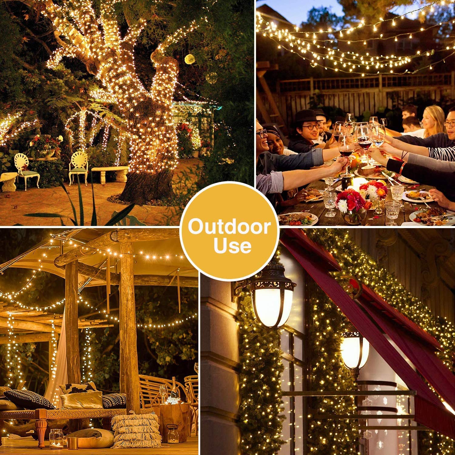 JMEXSUSS 300 LED Warm White Christmas Lights Outdoor Waterproof - 8 Modes Green Wire Holiday String Lights for Christmas Tree, Indoor Xmas Decor, Wedding, Party & Garden (Perfect for Patio, Fireplace & Window Decoration)