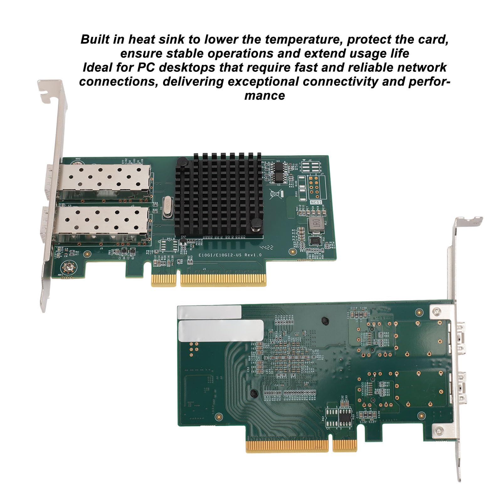 High-Speed 10GbE PCIe Network Card - Dual Port Gigabit PCI Express Ethernet Adapter with 82599 Chipset for PC Desktop & Enterprise Servers | Ideal for Gaming, Streaming & Data Centers