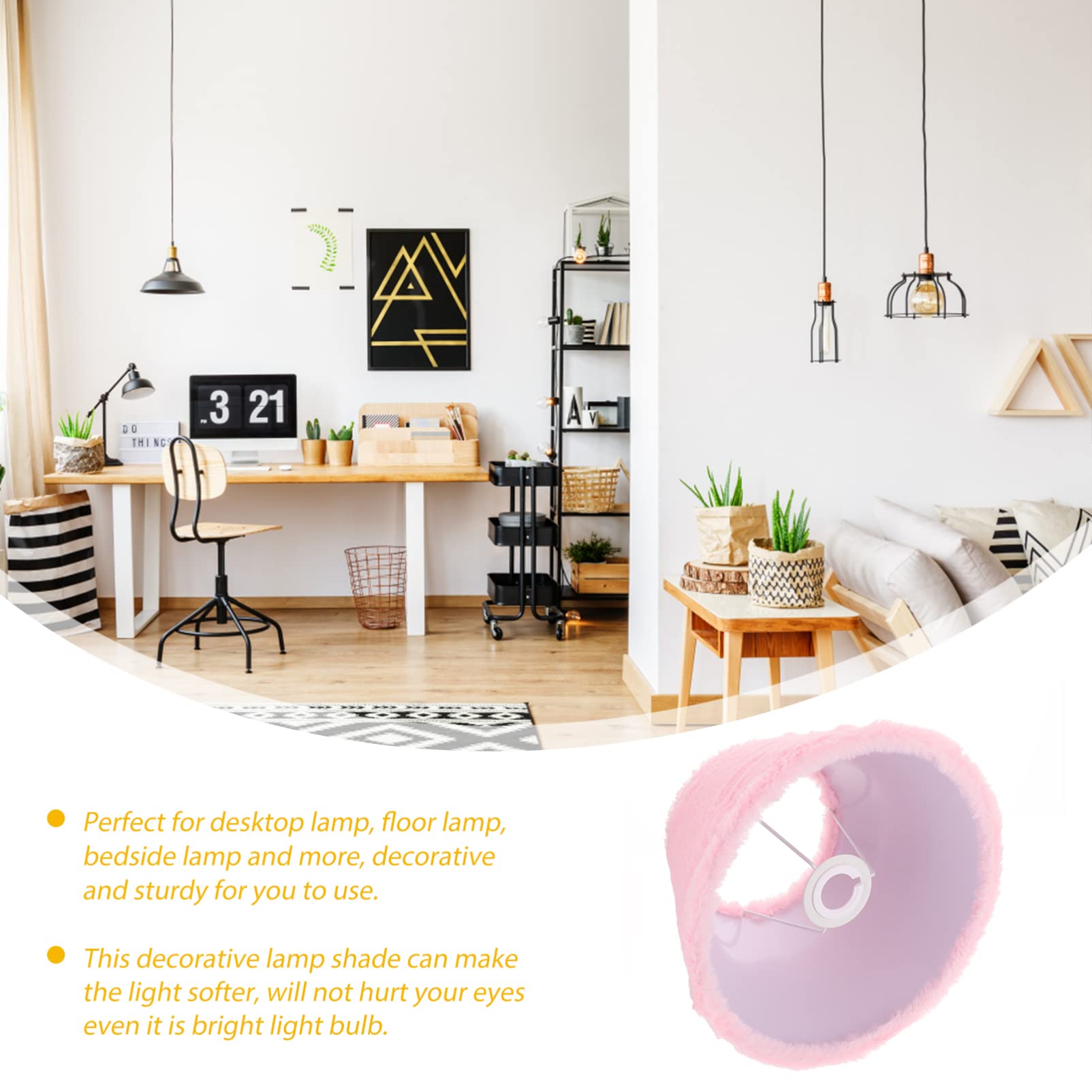 OSALADI Table Lampshade & Chandelier Pendant Light Cover - E27 Plush Ceiling Lamp Shade for Home, Cafe, Bedroom Decor - Perfect for Ambient Lighting in Living Rooms, Restaurants, and Cozy Spaces