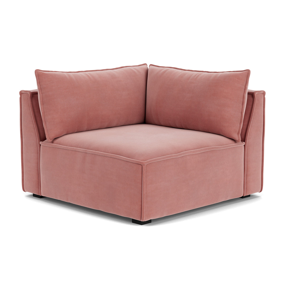 Daphne Velvet Right Corner Modular Sofa - 1 Seater Contemporary Sectional Couch for Small Spaces | Perfect for Apartments, Living Rooms & Cozy Corners