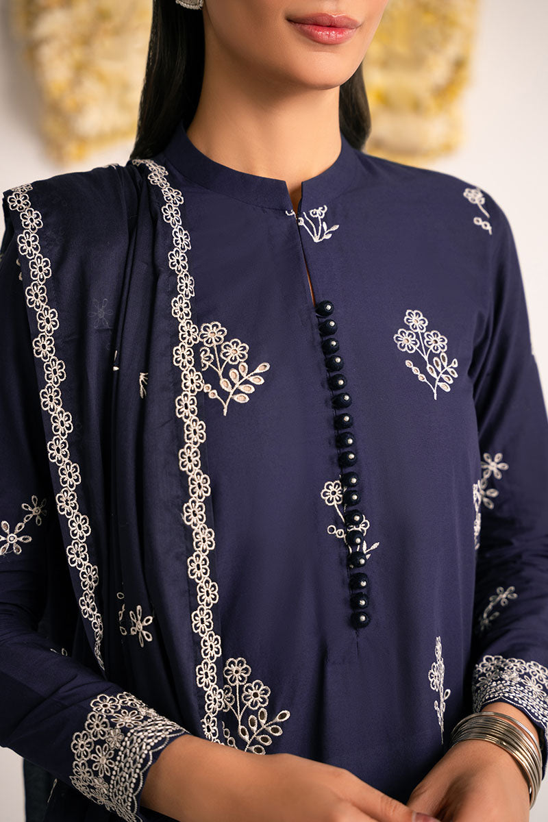 Blue Bliss 2-Piece Set (Shirt & Dupatta) - Elegant Indian Ethnic Wear for Women, Perfect for Weddings, Festivals & Special Occasions