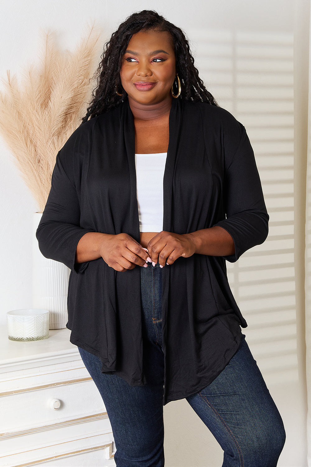 Culture Code Full Size Open Front Cardigan for Women - Soft & Cozy Knit Sweater Wrap - Perfect for Office, Lounge & Casual Outfits