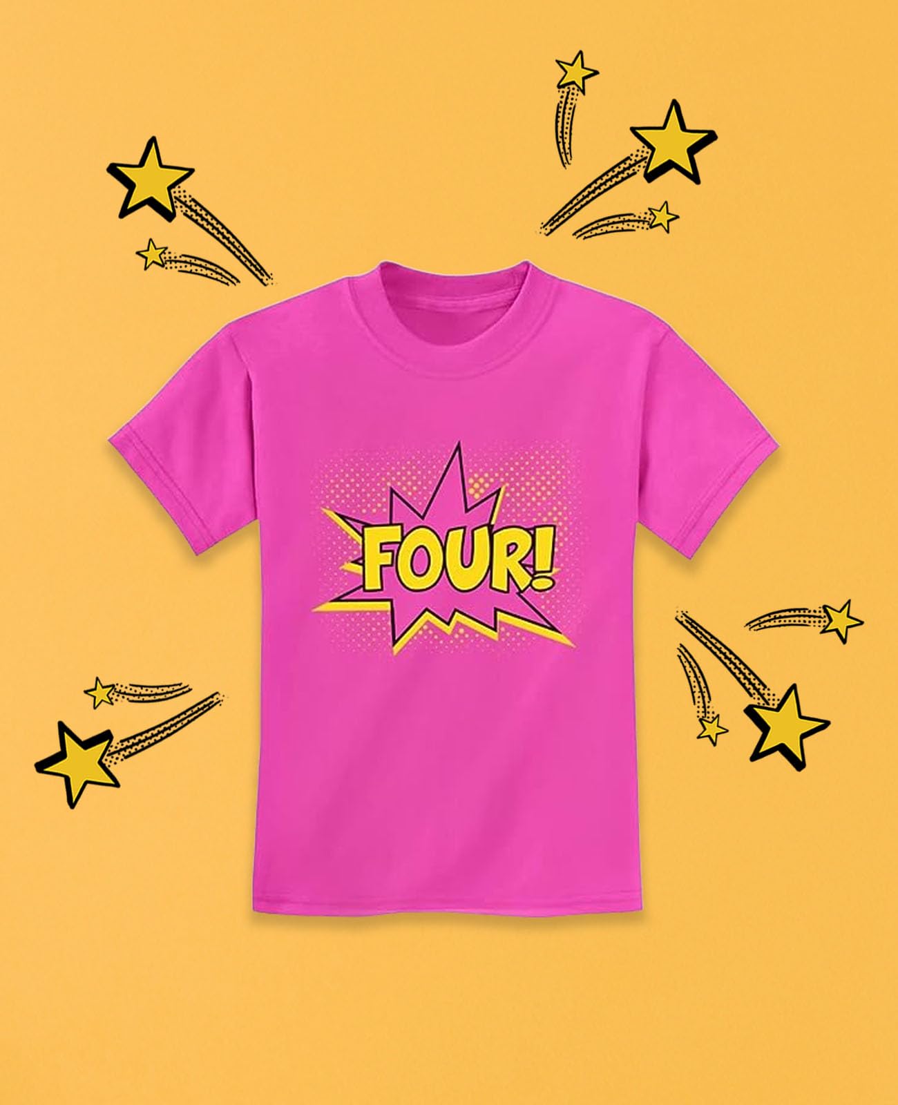 4th Birthday Shirt for Boys & Girls - Superhero Themed 4 Years Old Gift - Kids Party T-Shirt - Perfect for Birthday Celebrations, Photo Shoots & Special Occasions