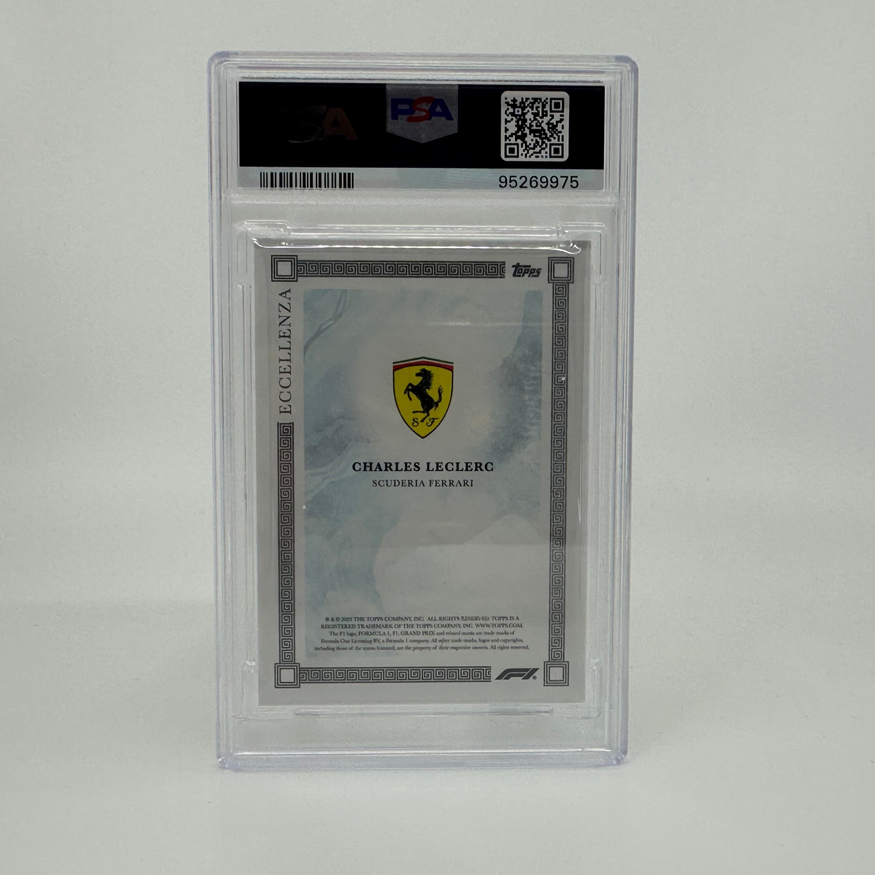 PSA 9 Graded 2023 Charles Leclerc Blue Eccellenza #23/49 - Rare F1 Racing Card for Collectors & Fans, Perfect for Display or Investment