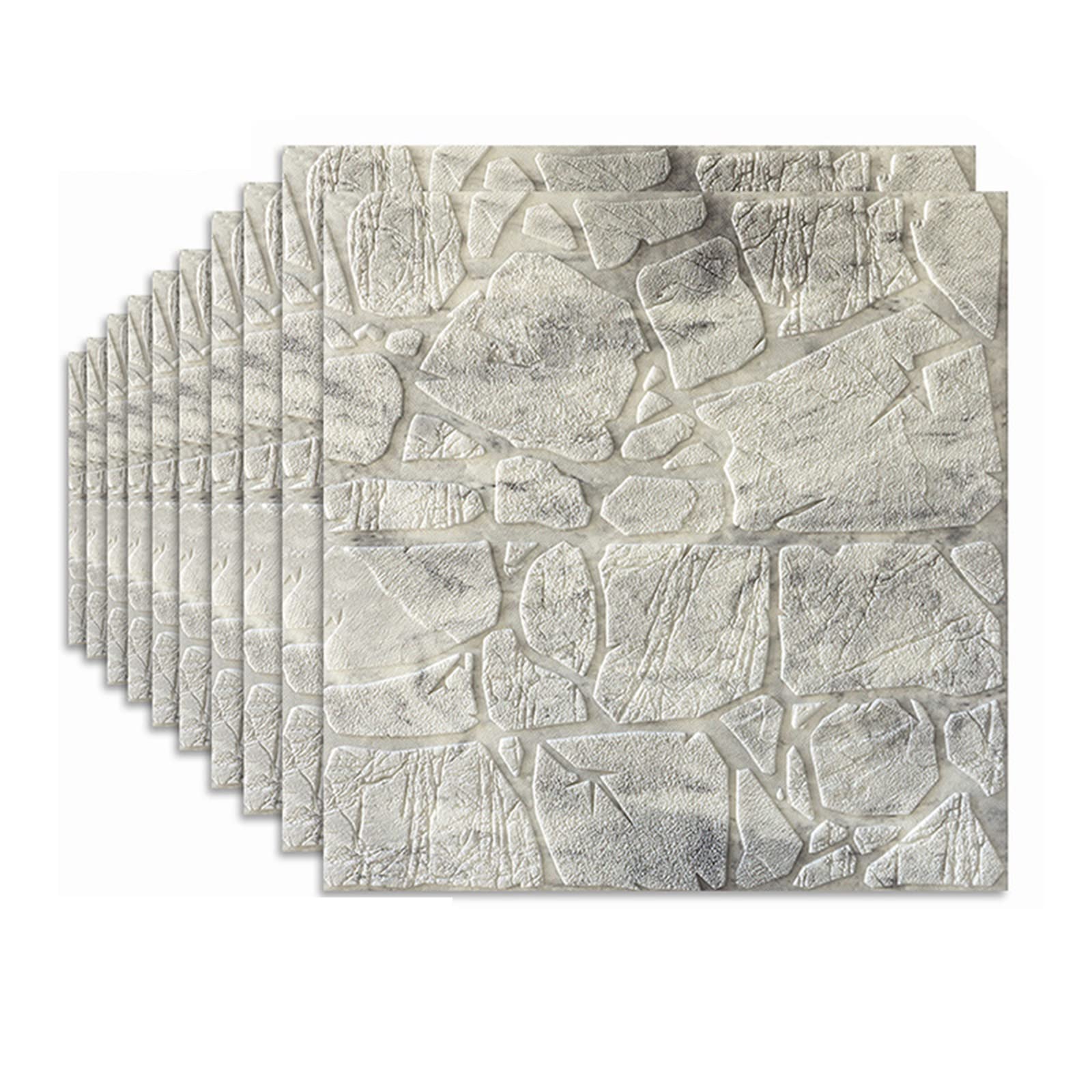 3D Foam Brick Wallpaper - Self-Adhesive 8MM Thick Peel and Stick Wall Panels, Textured Brick & Stone Design for Living Room, Bedroom, Home Office Decor (10 Pack) - Easy DIY Installation for Accent Walls & Interior Design Projects