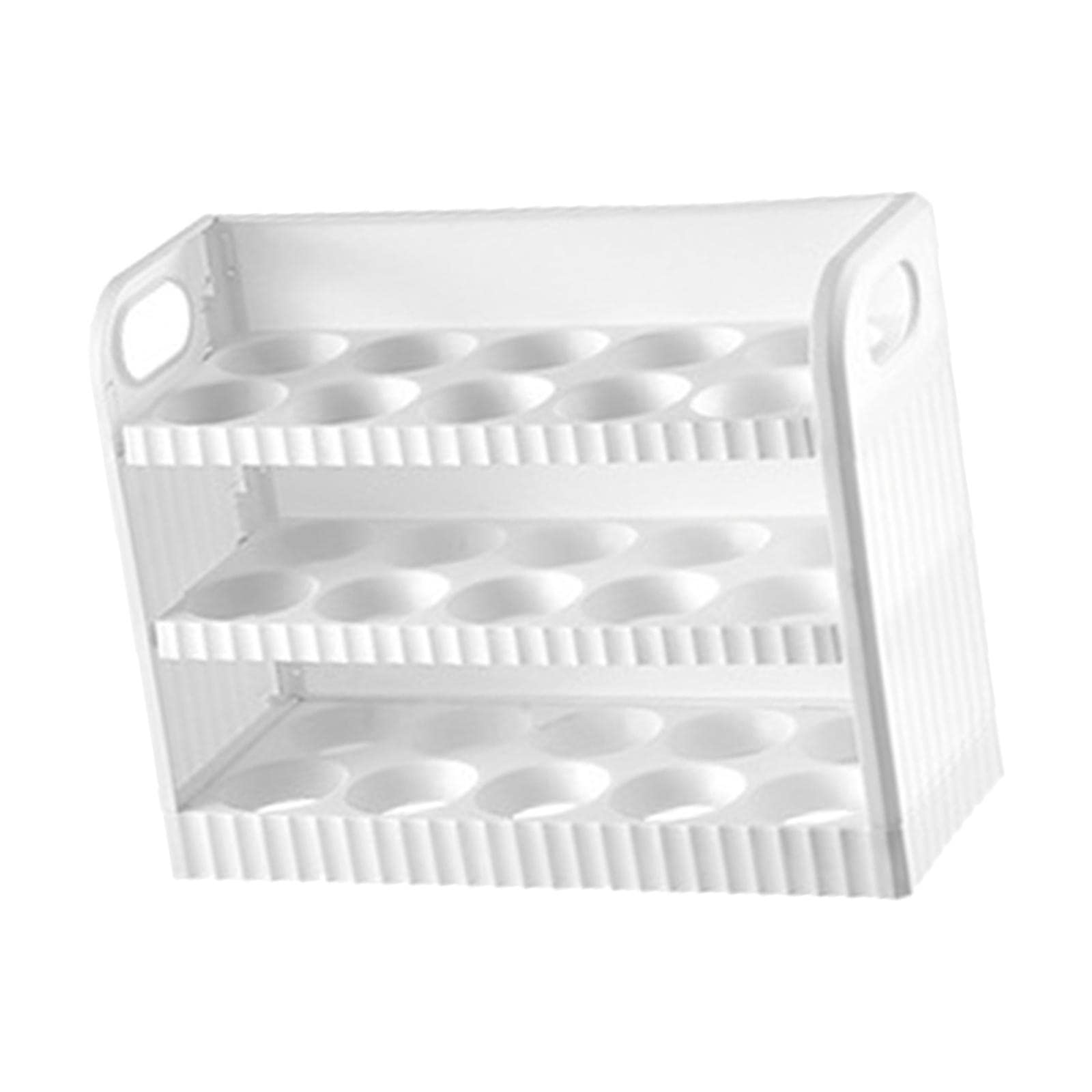 MagiDeal 3-Tier Refrigerator Egg Holder - White Plastic Egg Storage Container & Organizer for Fridge, Pantry, Kitchen Cabinet or Countertop - Perfect for Fresh Egg Storage & Space Saving Kitchen Organization