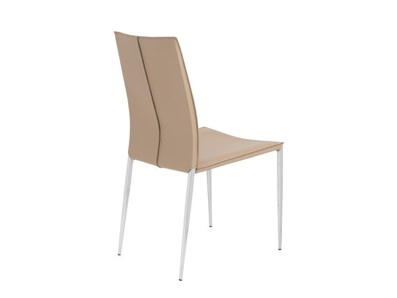 Premium EURO Max Genuine Leather Side Chair - Modern & Comfortable Dining or Living Room Seating for Home & Office Use