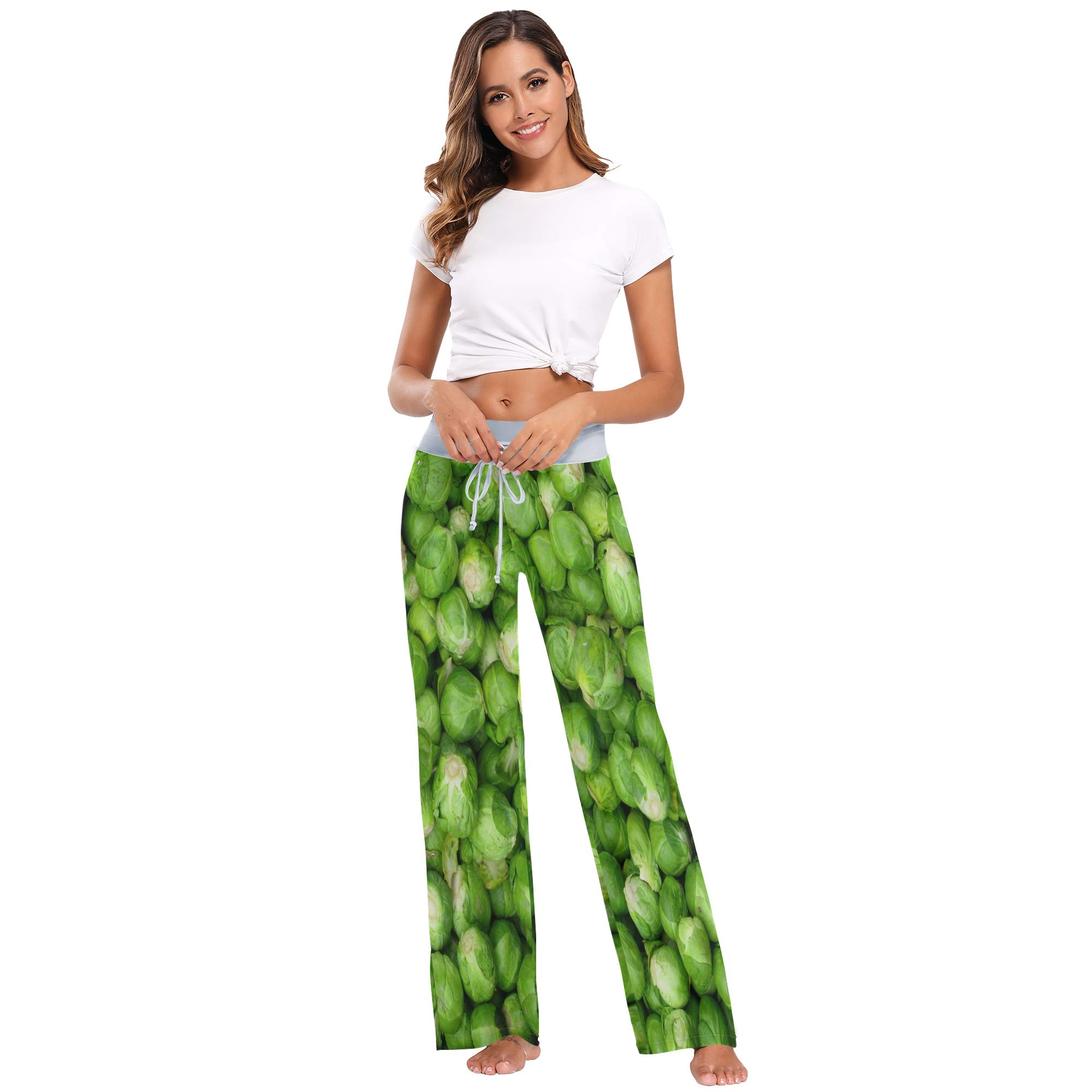 Women's High Waist Palazzo Lounge Pants - Soft Stretchy Drawstring Wide Leg Pajama Pants for Sleeping, Yoga & Home Relaxation