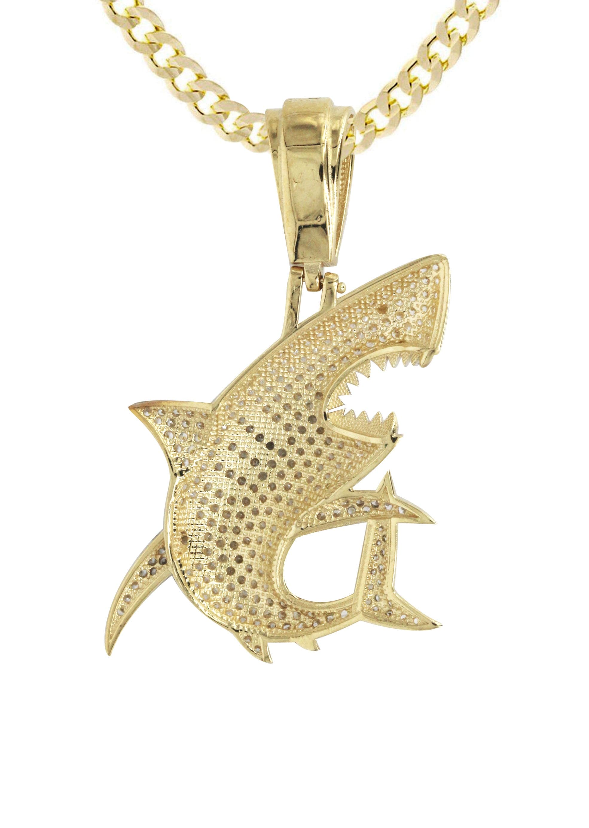 10K Yellow Gold Shark Necklace for Men & Women - 15.3 Grams Solid Gold Pendant - Perfect for Gifts, Beach Lovers & Jewelry Collectors