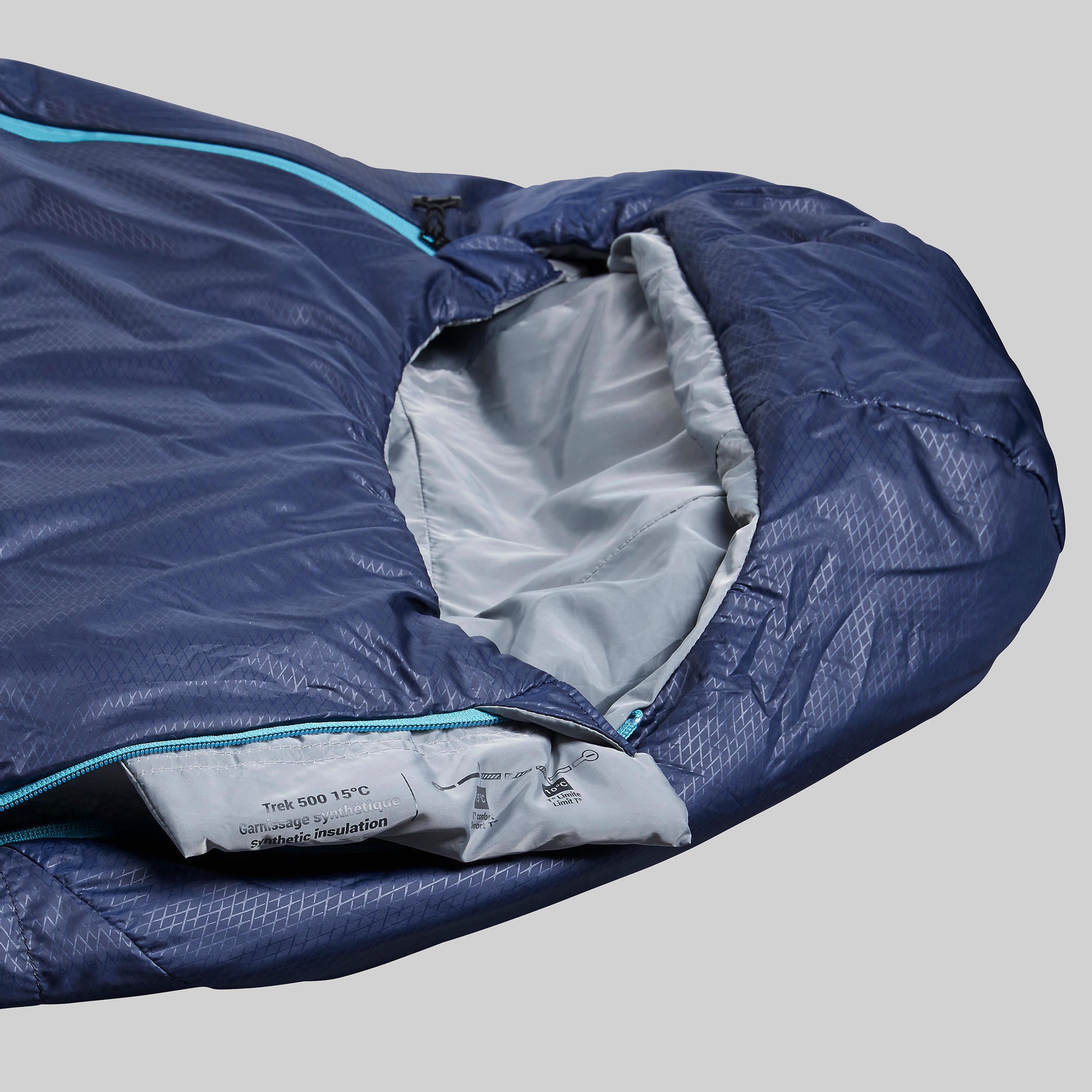 Forclaz MT500 59°F Lightweight Polyester Sleeping Bag for Camping, Hiking & Backpacking - Compact & Warm Outdoor Gear