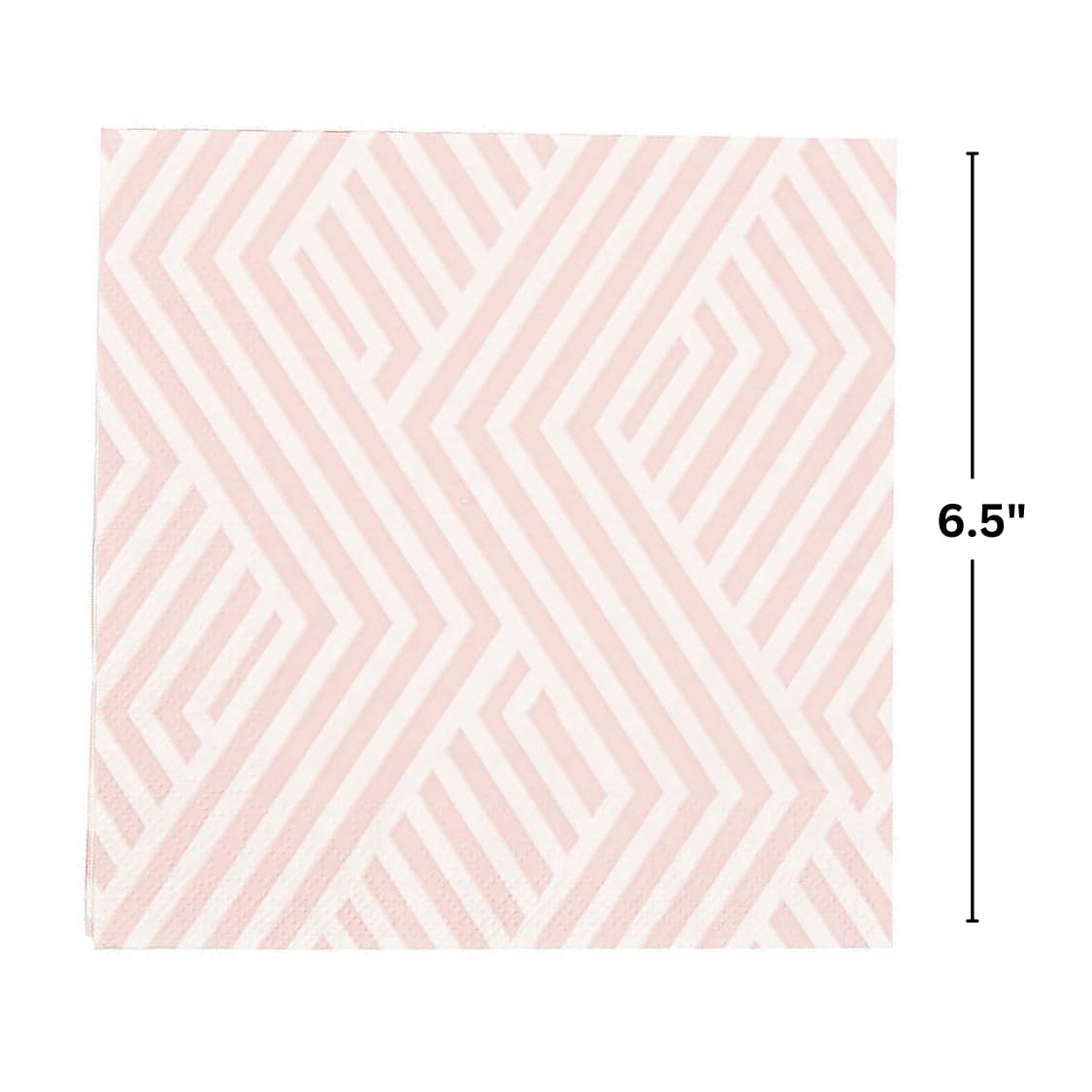 Pink Overlapping Chevron Luncheon Napkins - 16-Piece Set for Parties, Weddings & Events - Elegant Disposable Napkins for Dining & Decor