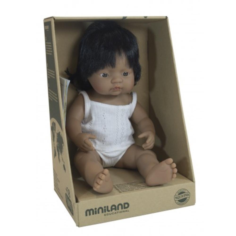 Miniland Anatomically Correct Latin American Girl Doll - Educational Toy for Kids, Diverse Cultural Learning, Pretend Play & Social Development - Perfect for Home, Classroom & Therapy Use