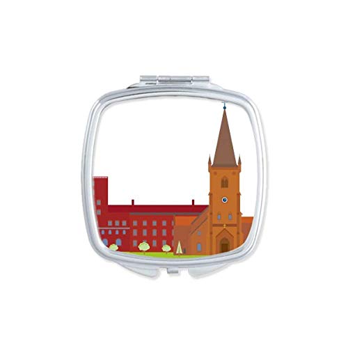 DIYthinker Danish Koling National Landmark Building Mirror - Portable Compact Double Sided Makeup Mirror with Glass - Perfect for Travel, Home Vanity & Handbag Essentials