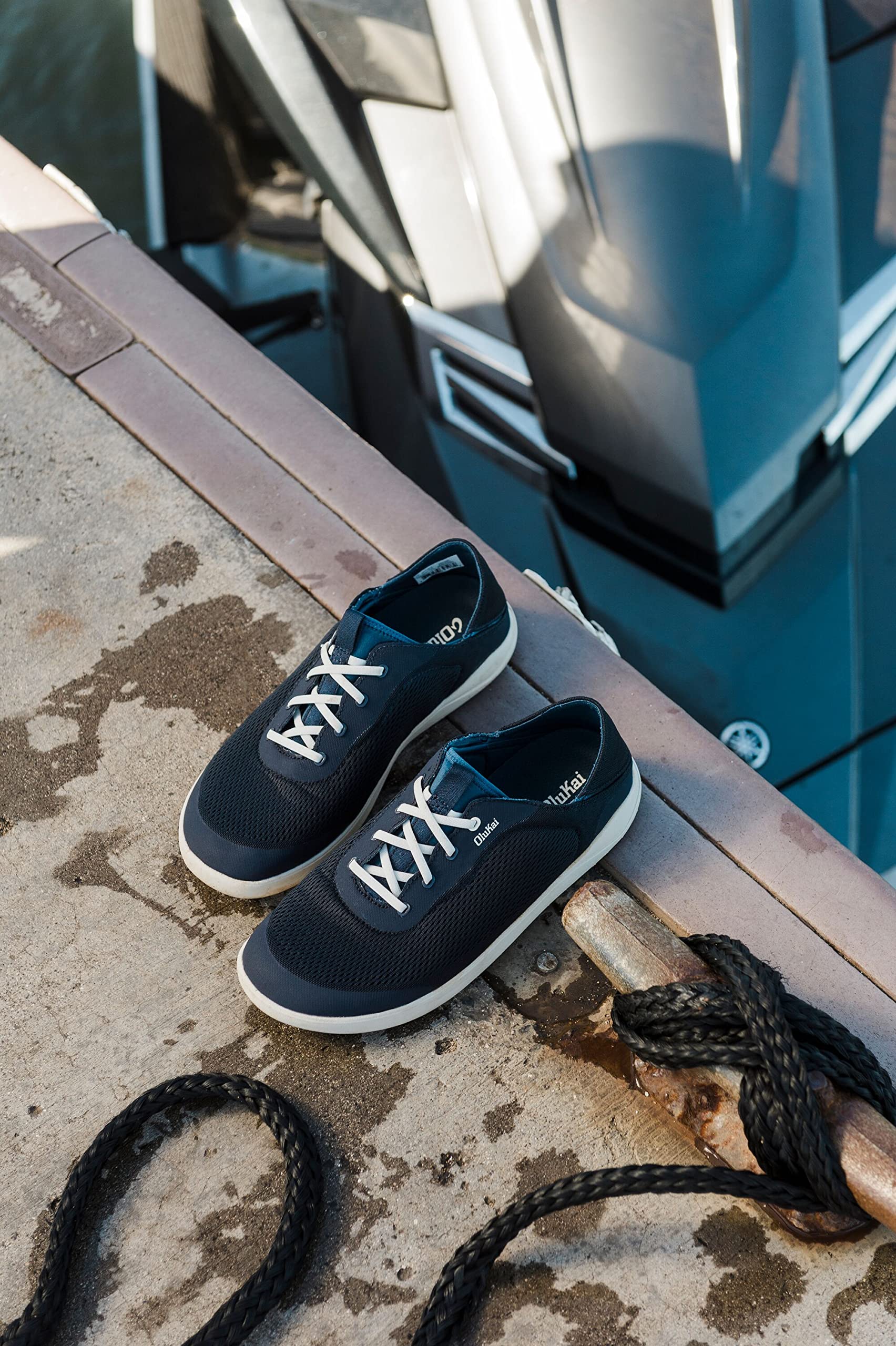 OLUKAI Men's Moku Pae Boat Shoes - Comfortable & Durable Leather Deck Shoes for Men | Casual Water-Friendly Footwear for Boating, Sailing & Beach Activities