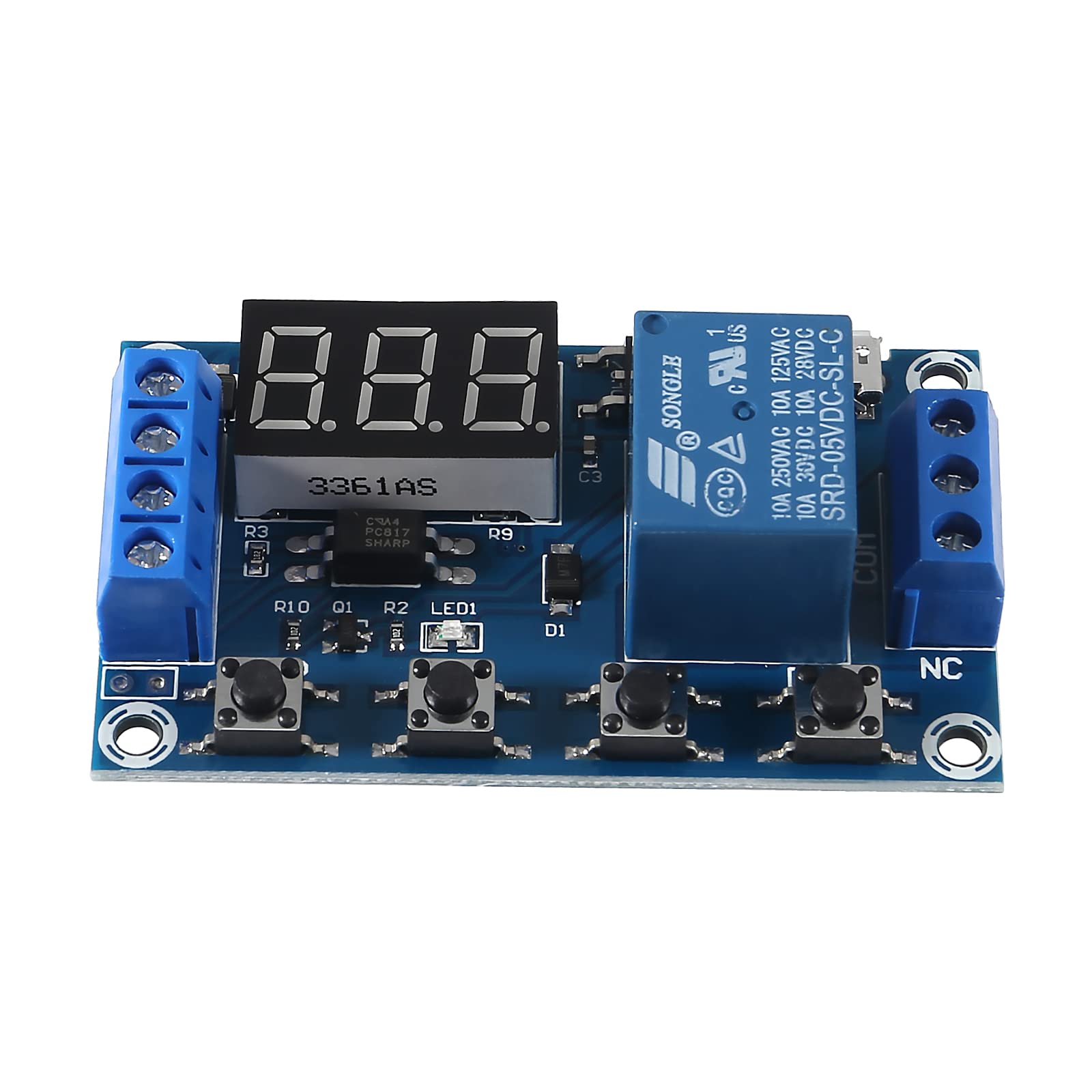 2PCS DC 6V-30V Digital Timer Relay Module with LED Display - Adjustable Trigger Cycle Delay Switch for Automation Control (Perfect for Home Automation, Industrial Equipment, and DIY Electronics Projects)