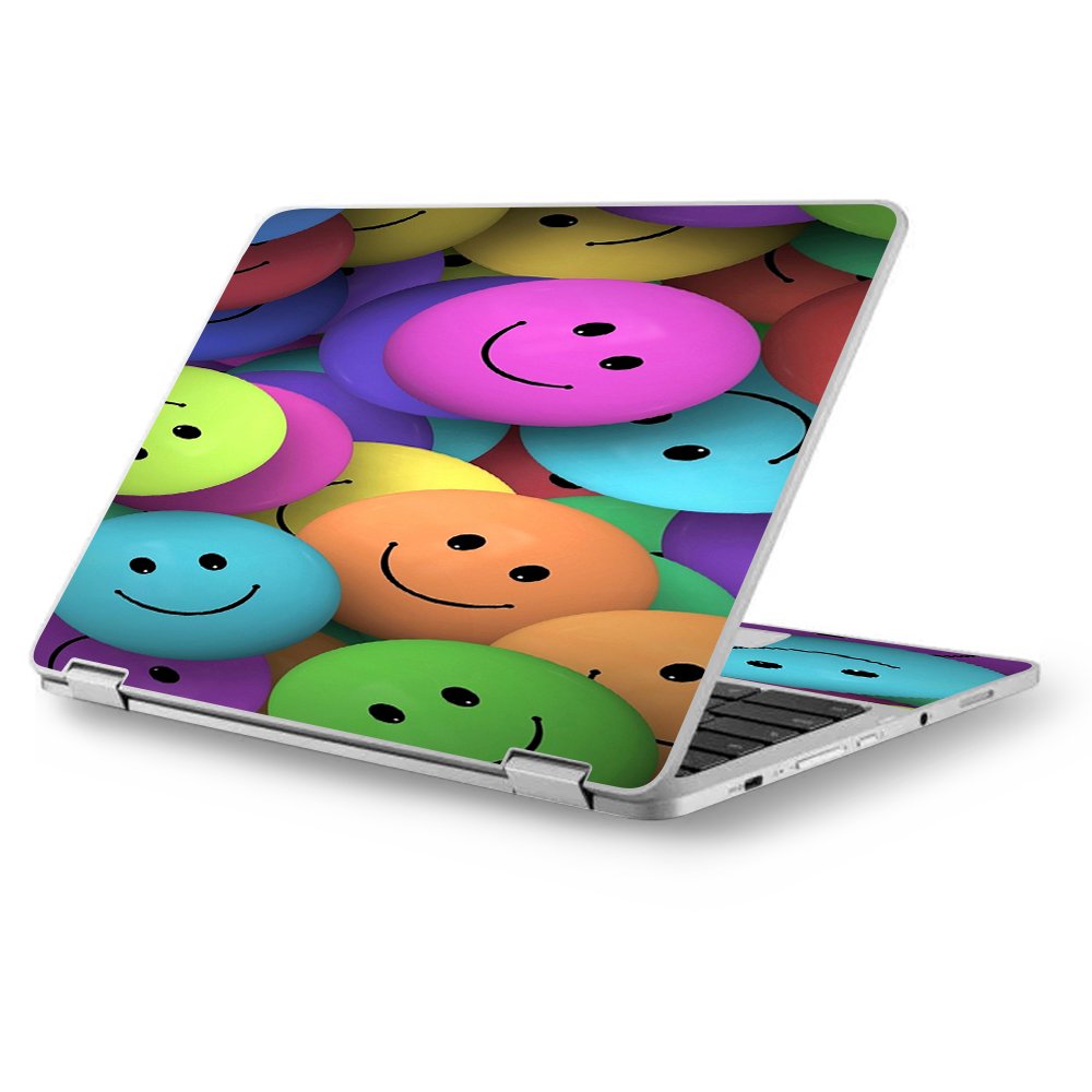 Colorful Smiley Faces Vinyl Skin Decal for Asus Chromebook 12.5