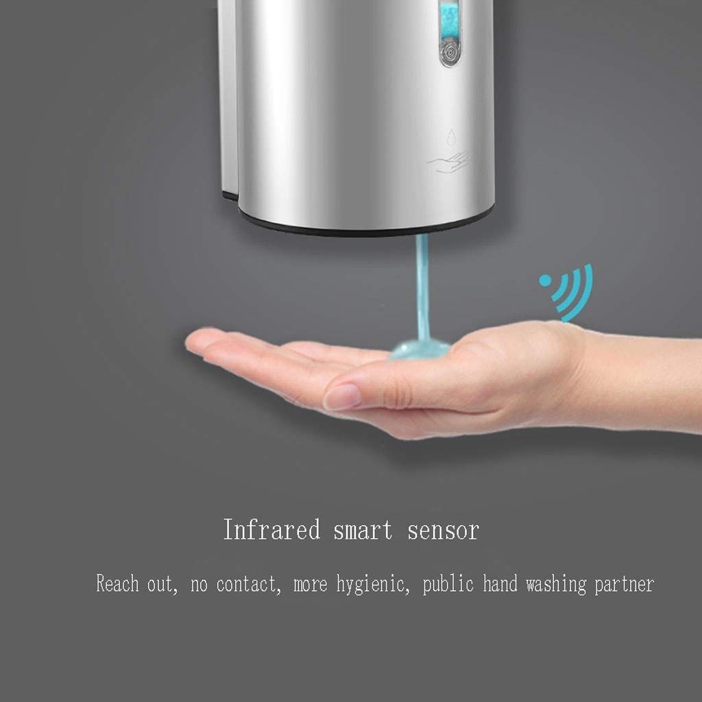 Automatic Foam Soap Dispenser 700ML - Touchless Stainless Steel Refillable Hand Soap Dispenser for Bathroom, Kitchen & Hotel Use - Non-Contact Liquid Soap Dispenser (Gray) - Ideal for Home, Office & Commercial Spaces