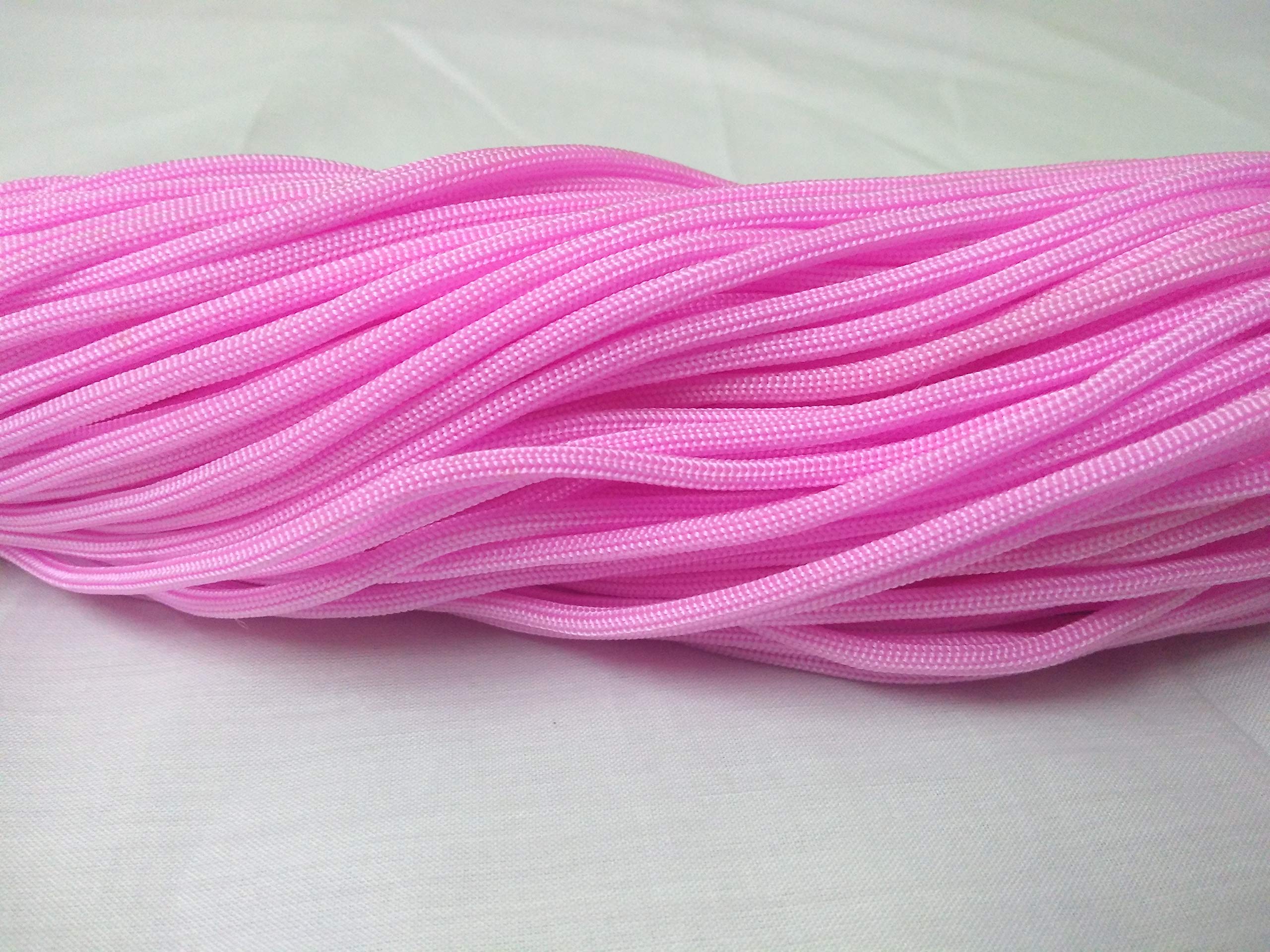 DK Craft Touch Nylon Knot Macrame Beading Braided Thread - 60m Cord Rope, 4mm Diameter (Rainbow & Pink Colors) for DIY Jewelry Making, Home Decor & Wall Hangings