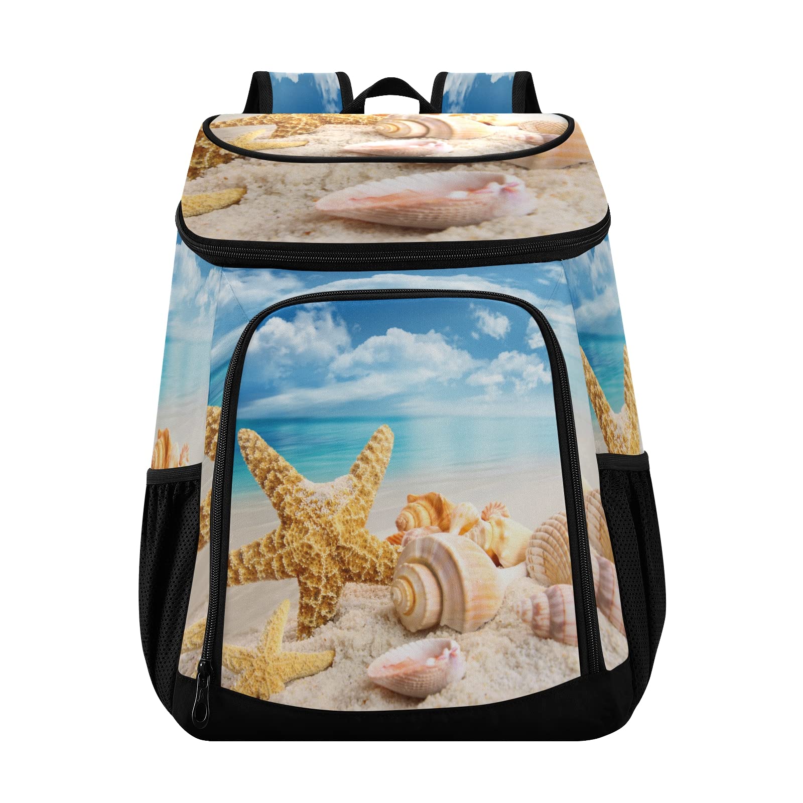 Xigua Sport Stripe Baseball Cooler Backpack - Leakproof Insulated Large Capacity Backpack Cooler Bag for Lunch, Work, Hiking, Camping, Beach & Fishing | Perfect for Outdoor Adventures, Picnics and Sports Events
