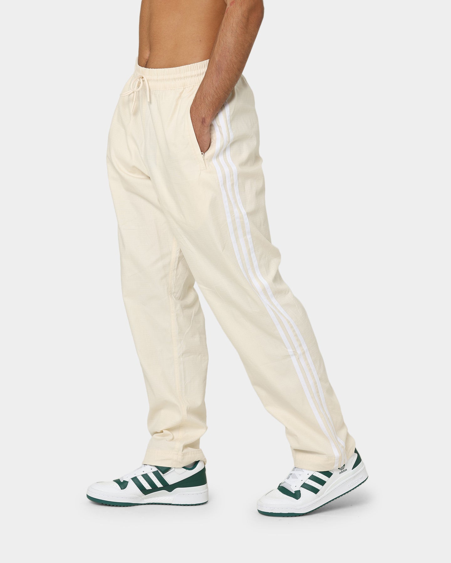 Adidas Originals Relaxed Fit Work Pants for Men - Wonder White | Comfortable Casual Office Wear & Street Style Fashion