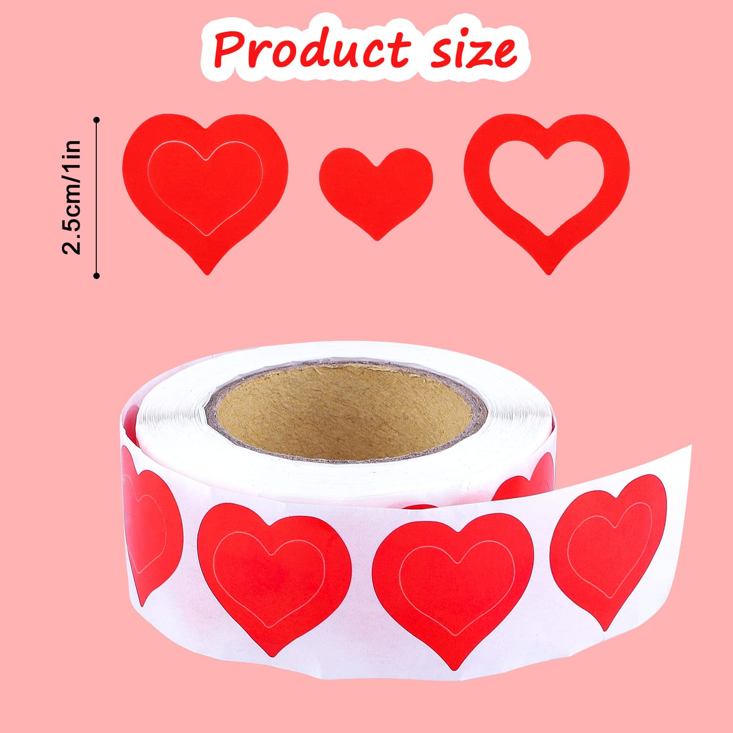 500 Pieces Tanning Stickers - 1 Inch Heart Shaped Self-Adhesive Body Stickers for Tanning Beds & Sunbathing | Cute Temporary Skin Art for Summer Beach Vacations & Pool Parties (B06322)
