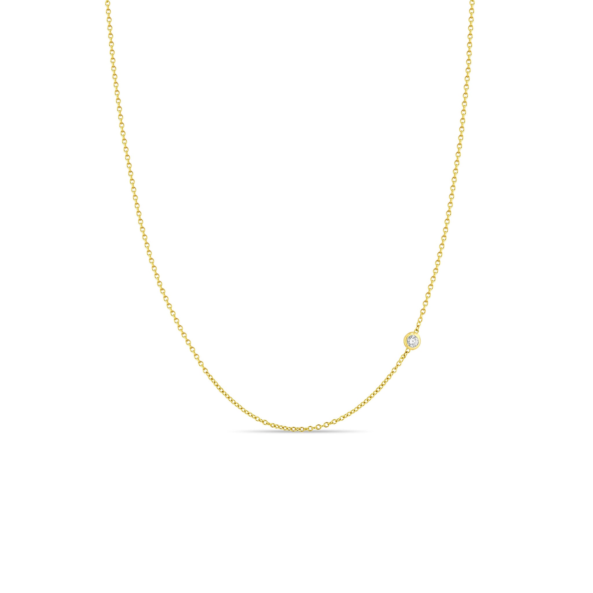 14K Gold Floating Diamond Chain Necklace for Women - Dainty Offset Diamond Pendant Necklace - Perfect for Valentine's Day Gifts, Anniversary & Date Night Jewelry