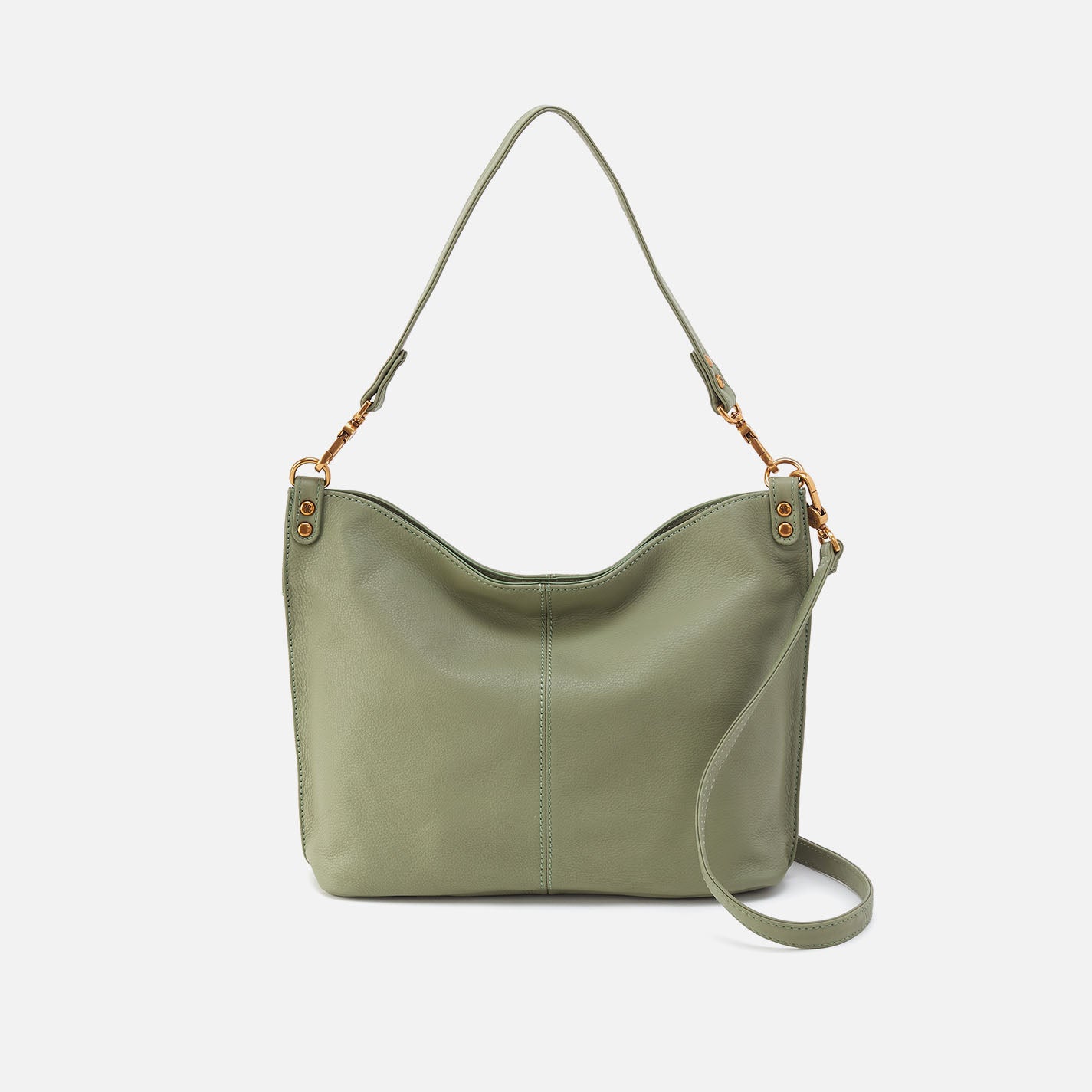 Pebbled Leather Pier Shoulder Bag in Watercress Green - Stylish Crossbody Purse for Women, Perfect for Work, Travel & Everyday Use