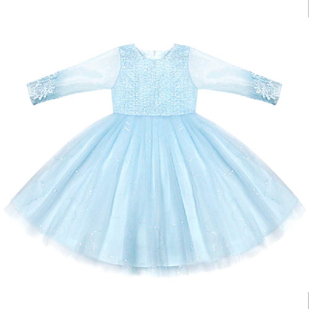 Quenny Girls' Spring Mesh Fluffy Princess Dress - Elegant Bow Piano Performance Costume for Kids (White, XX-L) | Perfect for Recitals, Birthday Parties & Special Occasions