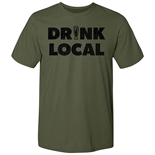 Drink Local Beer Glass - Army Green